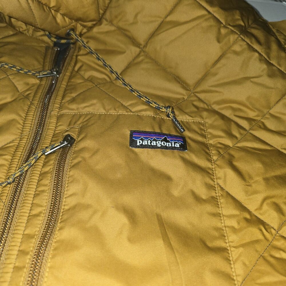 Patagonia Men’s Diamond Quilted Insulated Bomber Hoody Jacket XXL Shelter Brown - Picture 2 of 8